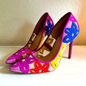 Jessica Simpson Perie Pump Multi-Color Floral Heels